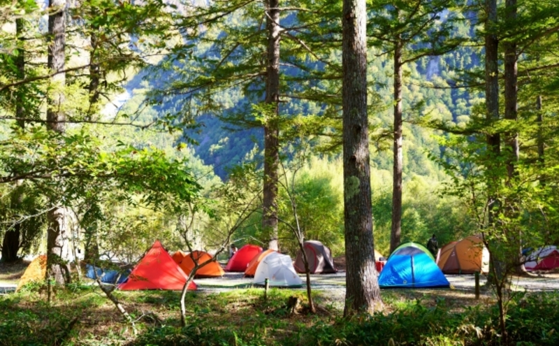夏のキャンプ風景