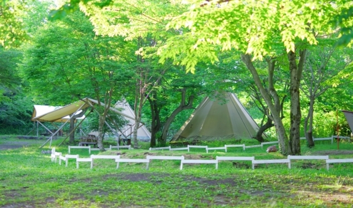 自然に囲まれたキャンプ場